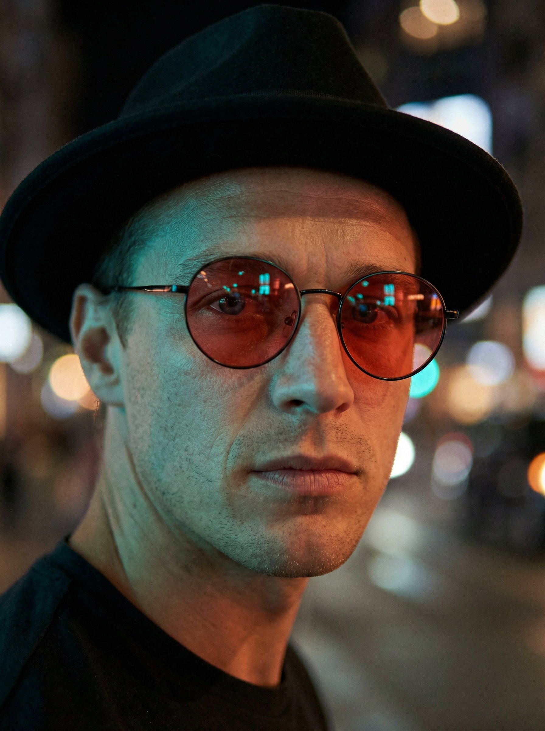 Example: teal orange nightcity portrait