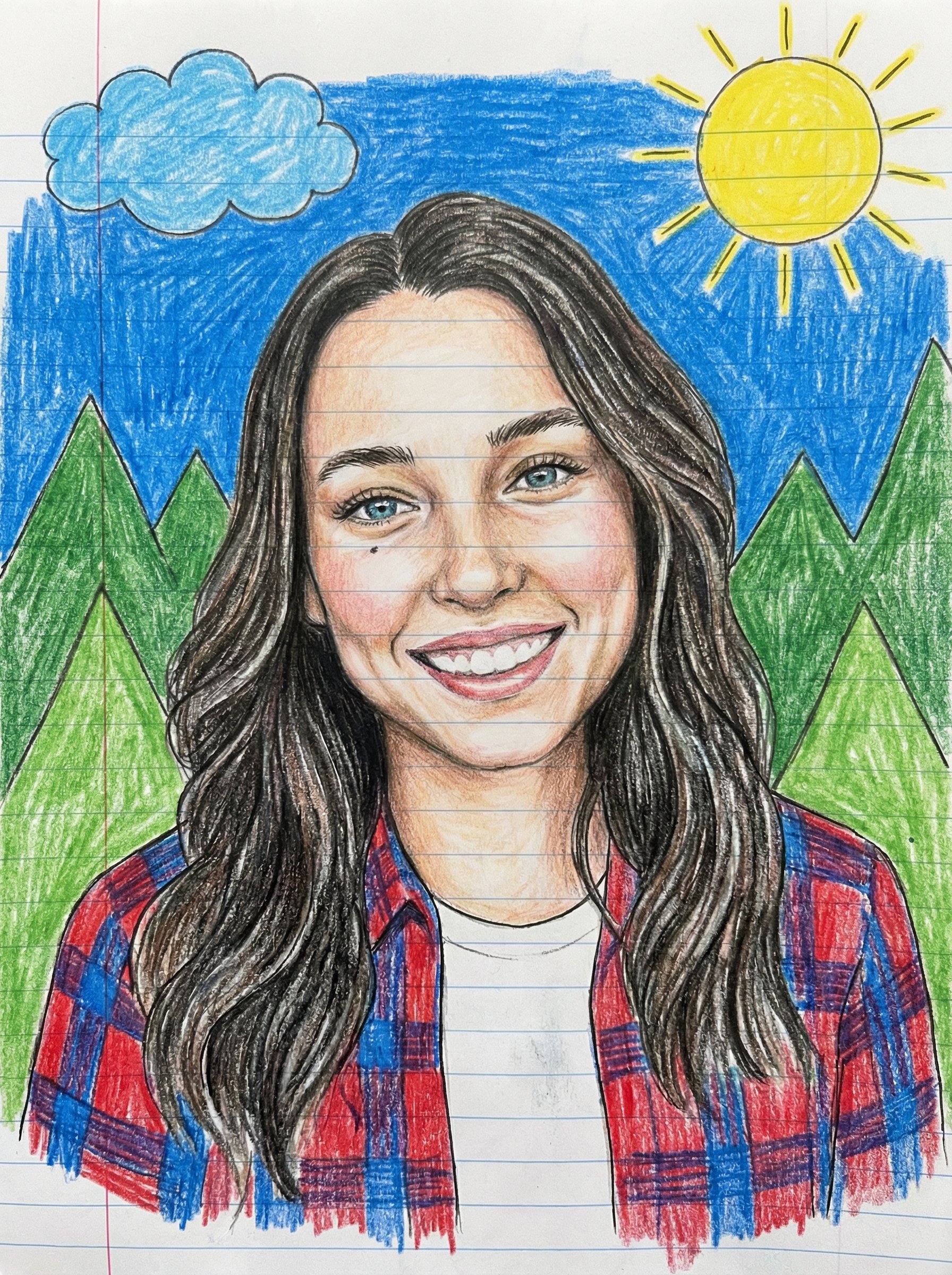 Ejemplo: retrato infantil con lapices de colores