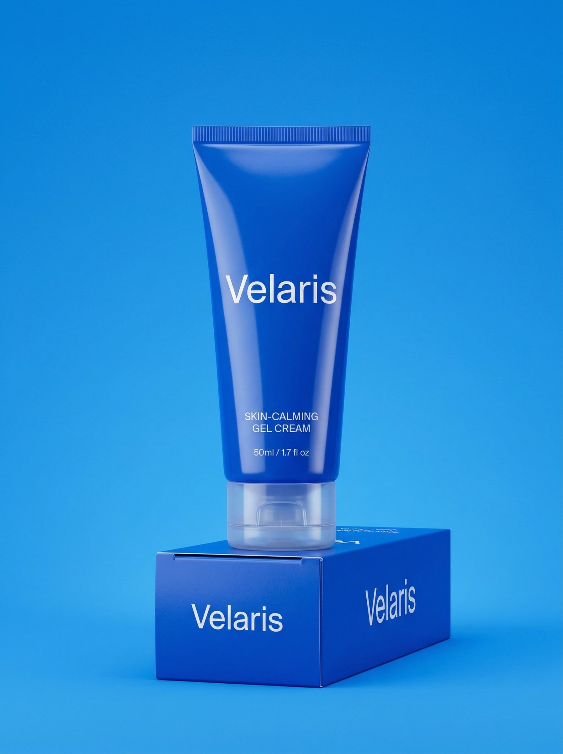 Example: monochrome skincare tube product shot