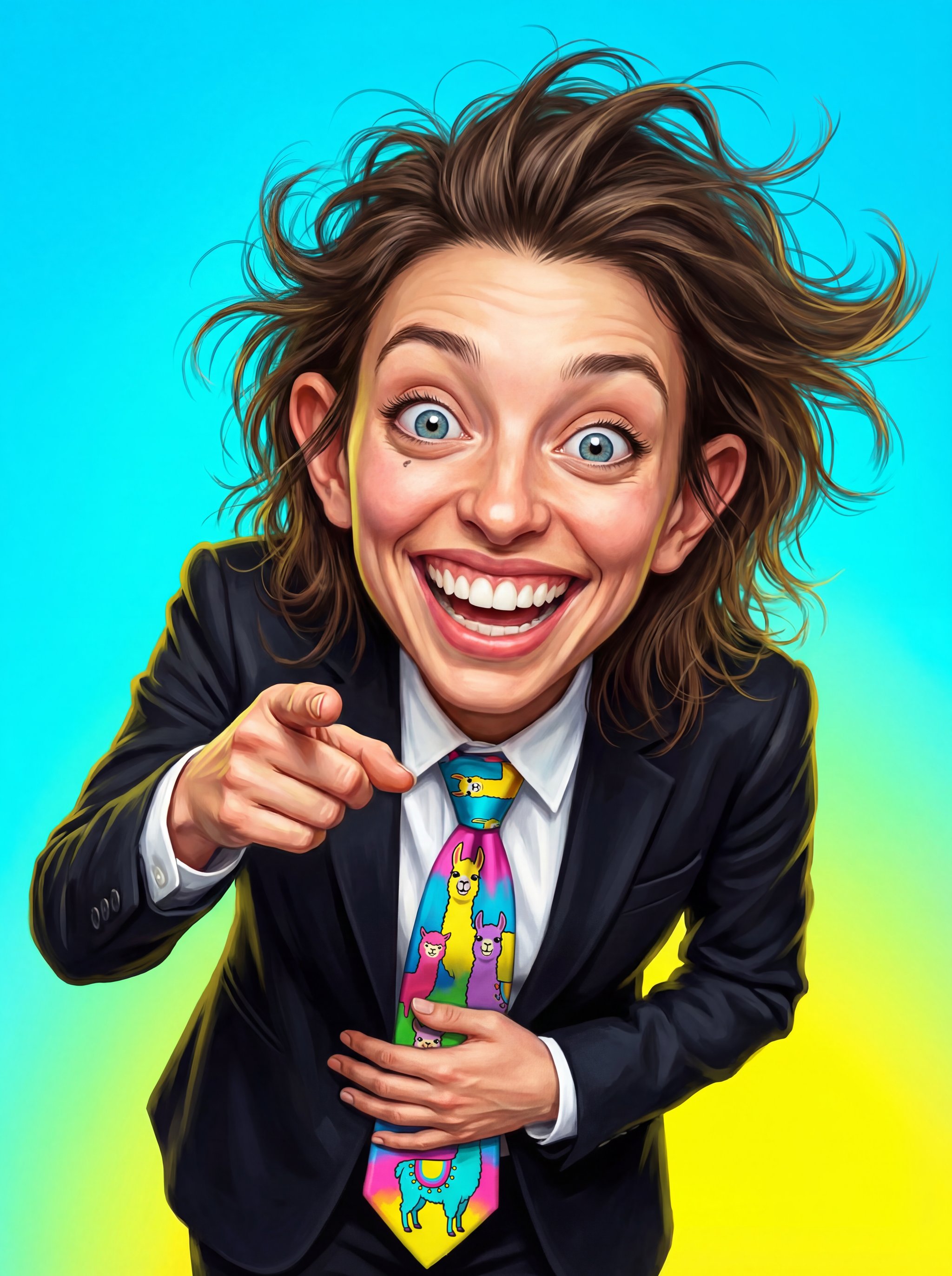 Retrato de perfil tipo caricatura con sombreado intenso