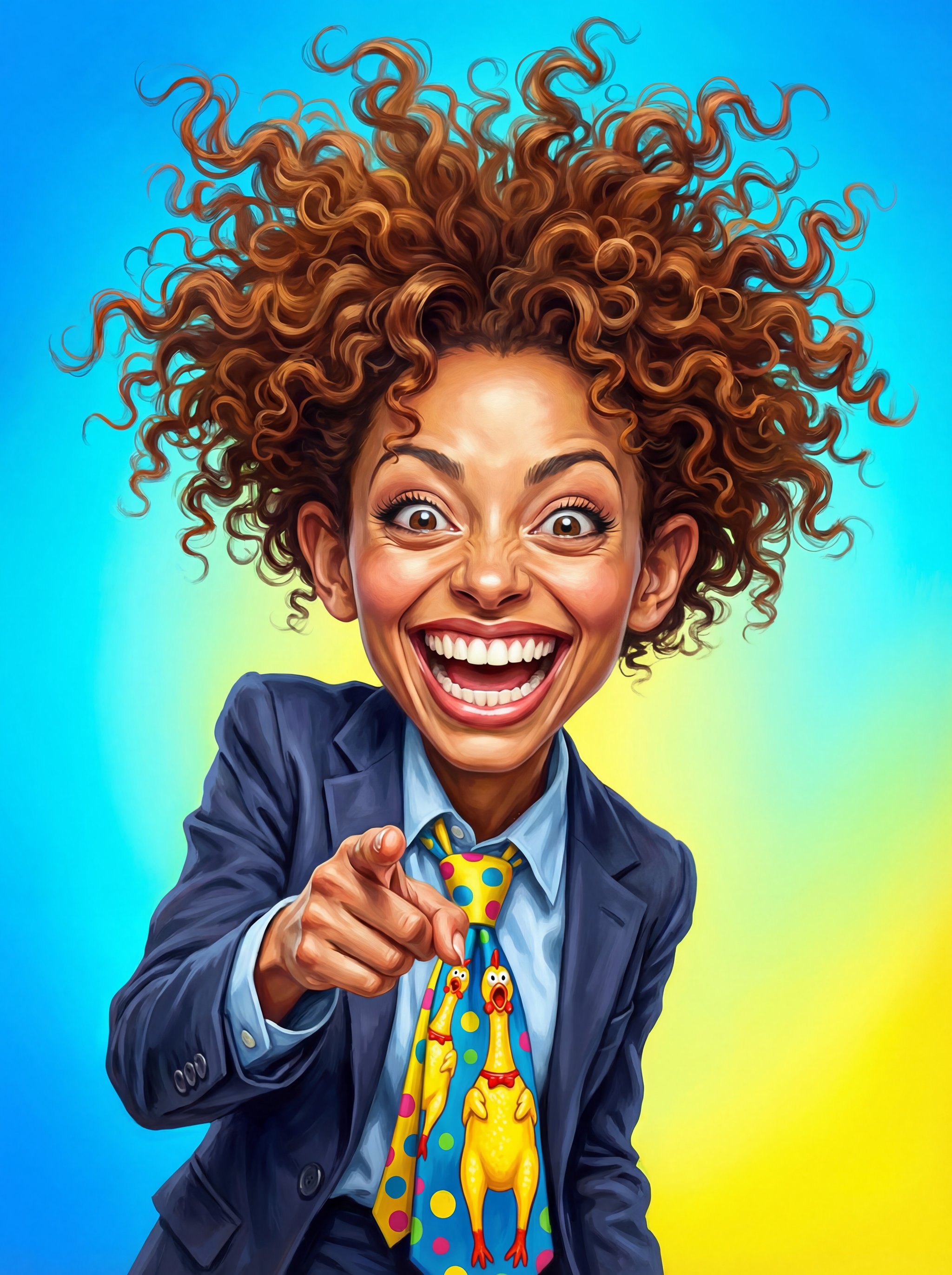 Caricatura estilo estudio con acabado pulido