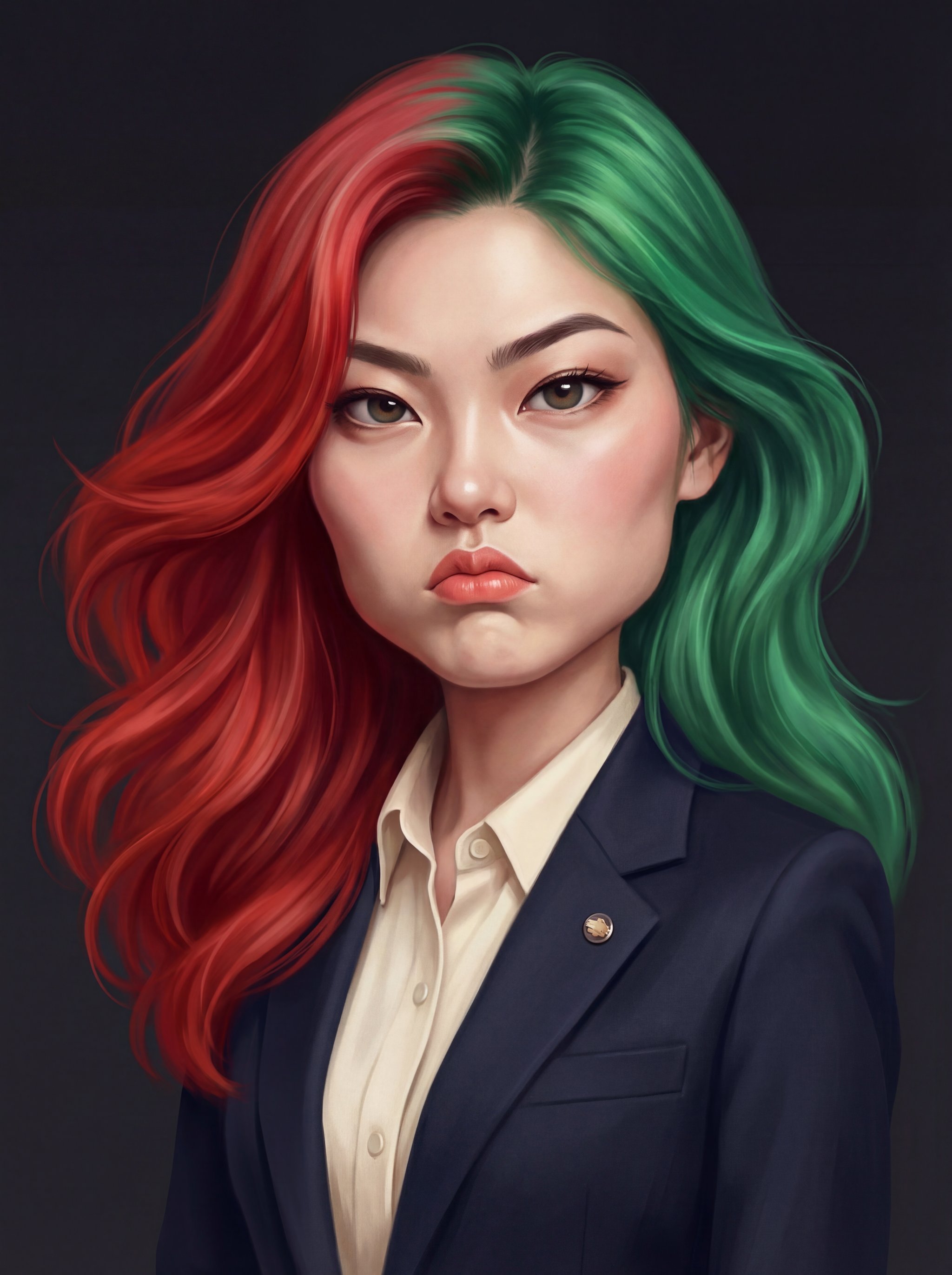 Retrato de perfil tipo caricatura con sombreado intenso