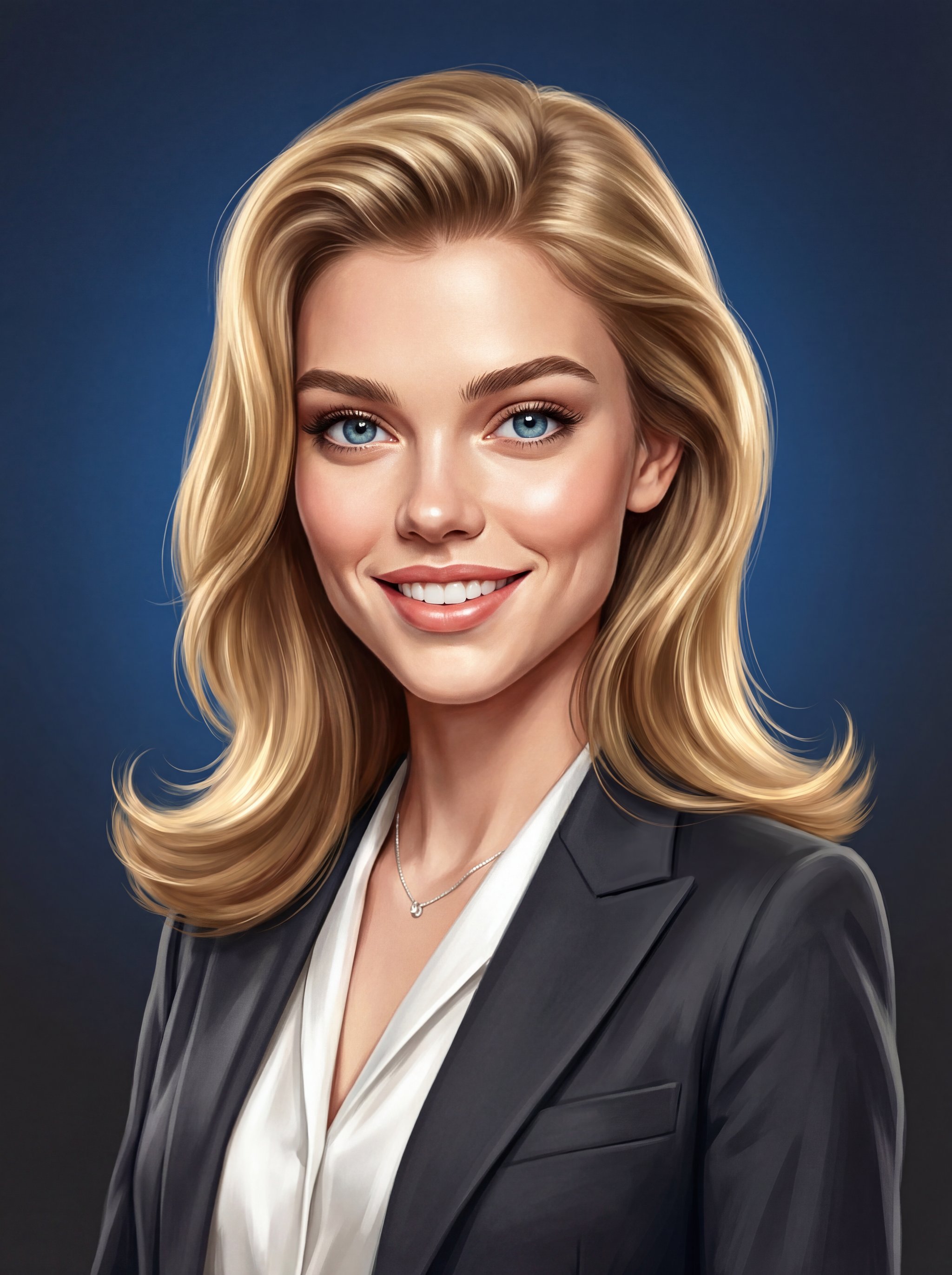 Creative caricature portrait with crisp contour detail