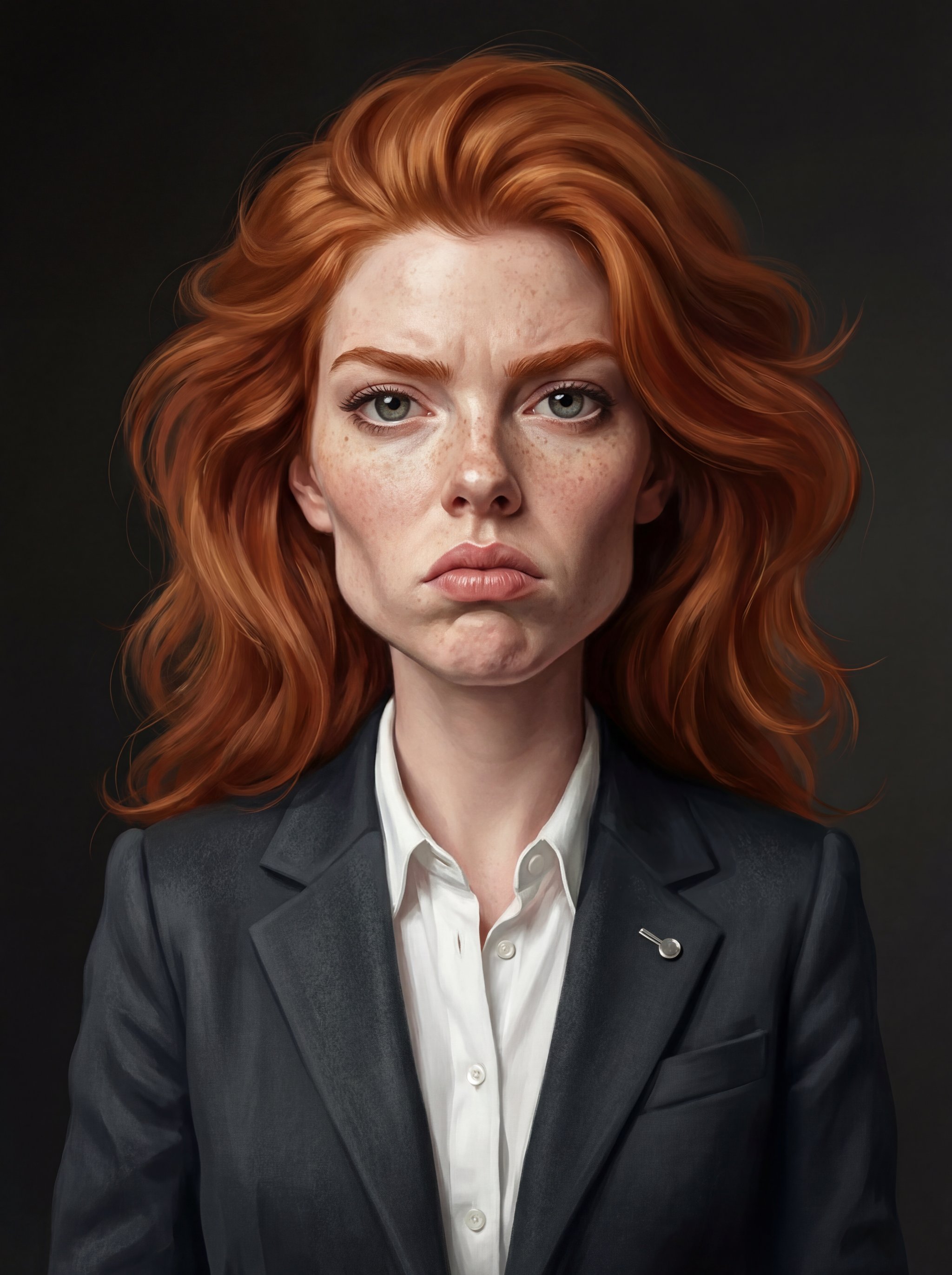 Retrato de caricatura estilizada con proporcion facial expresiva