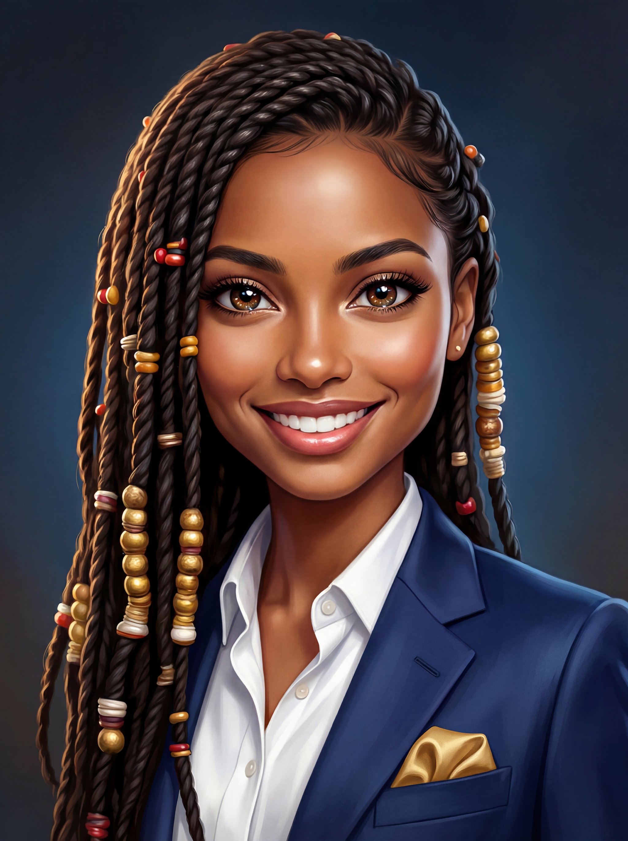 Attractiveness-enhanced hyperrealistic caricature portrait