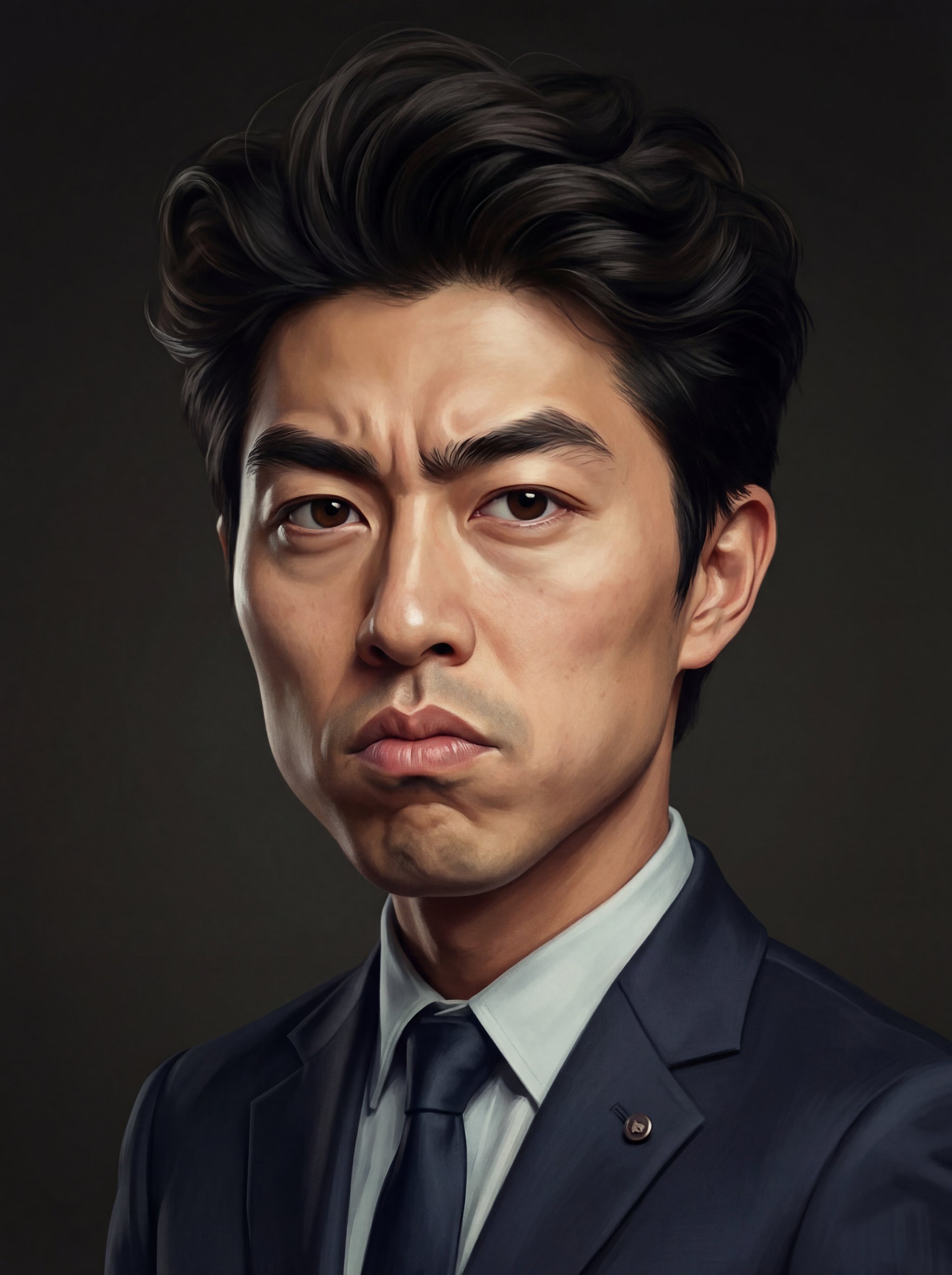 Retrato ilustrado con definicion facial marcada