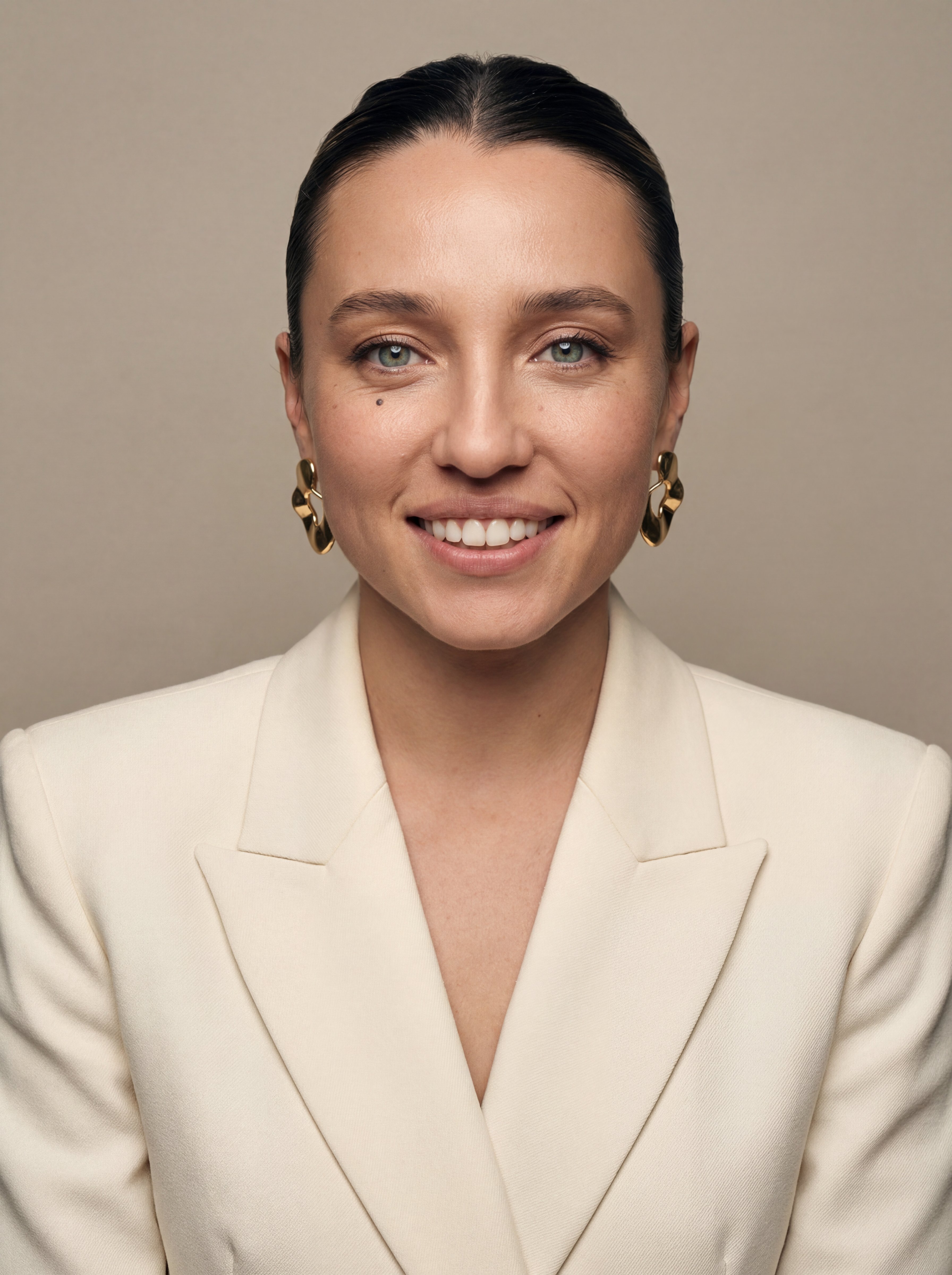 Editorial studio headshot portrait by Nano Banana Pro with realistic lighting and polished studio detail