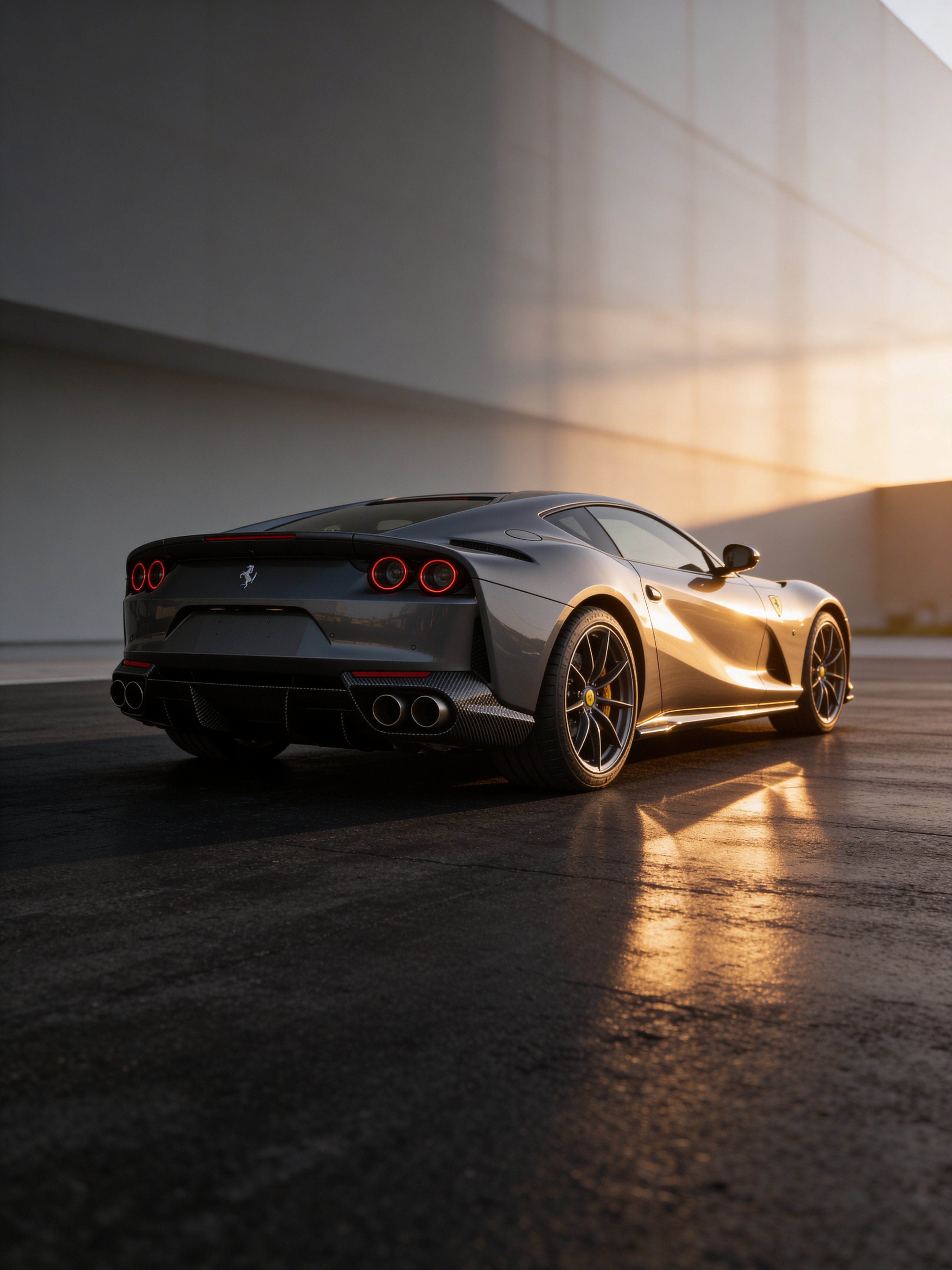 Ferrari 812 Competizione rear design test by Seedream 4.5 with a slightly closer match to target details