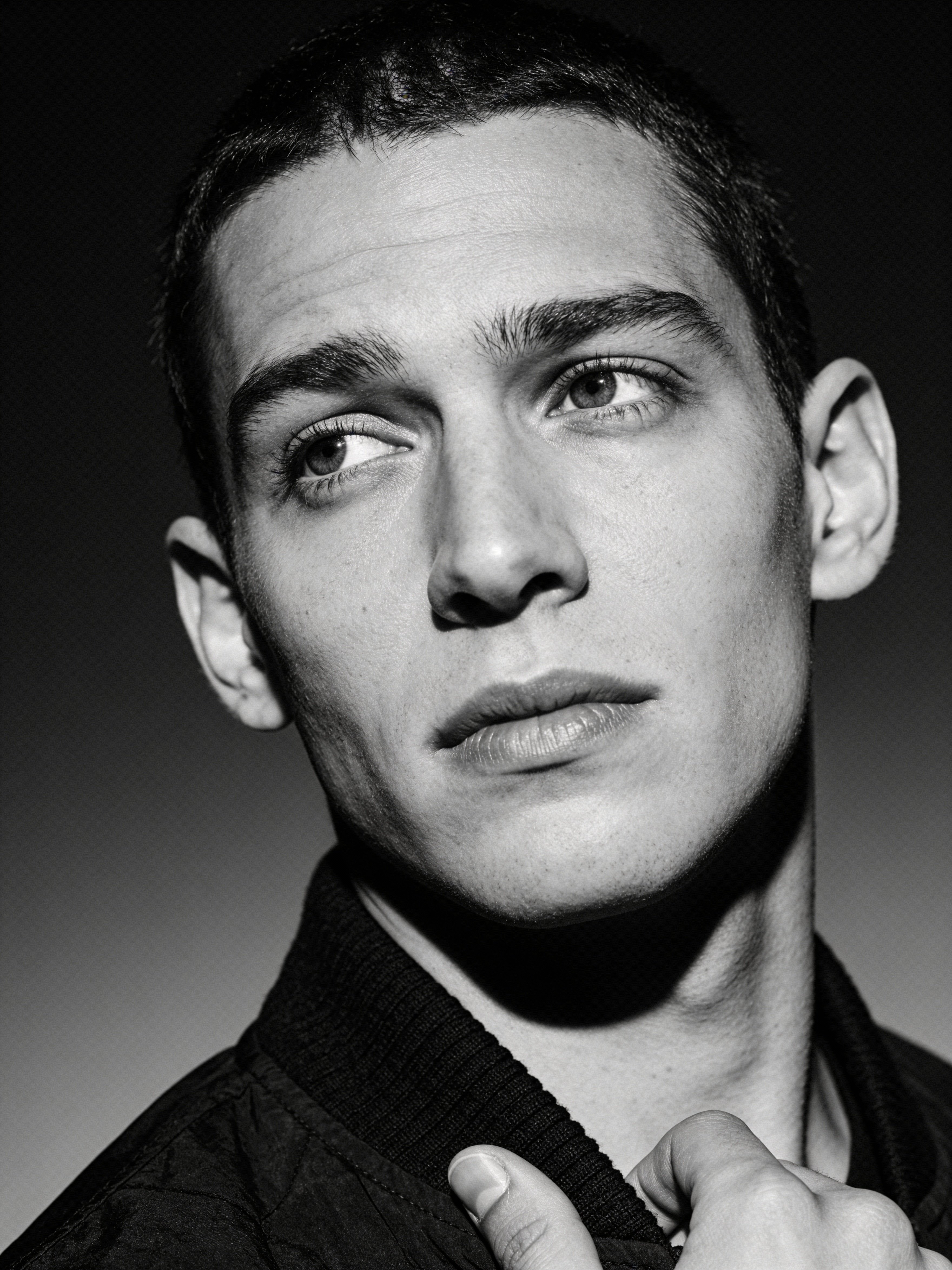 Example: editorial black and white headshot