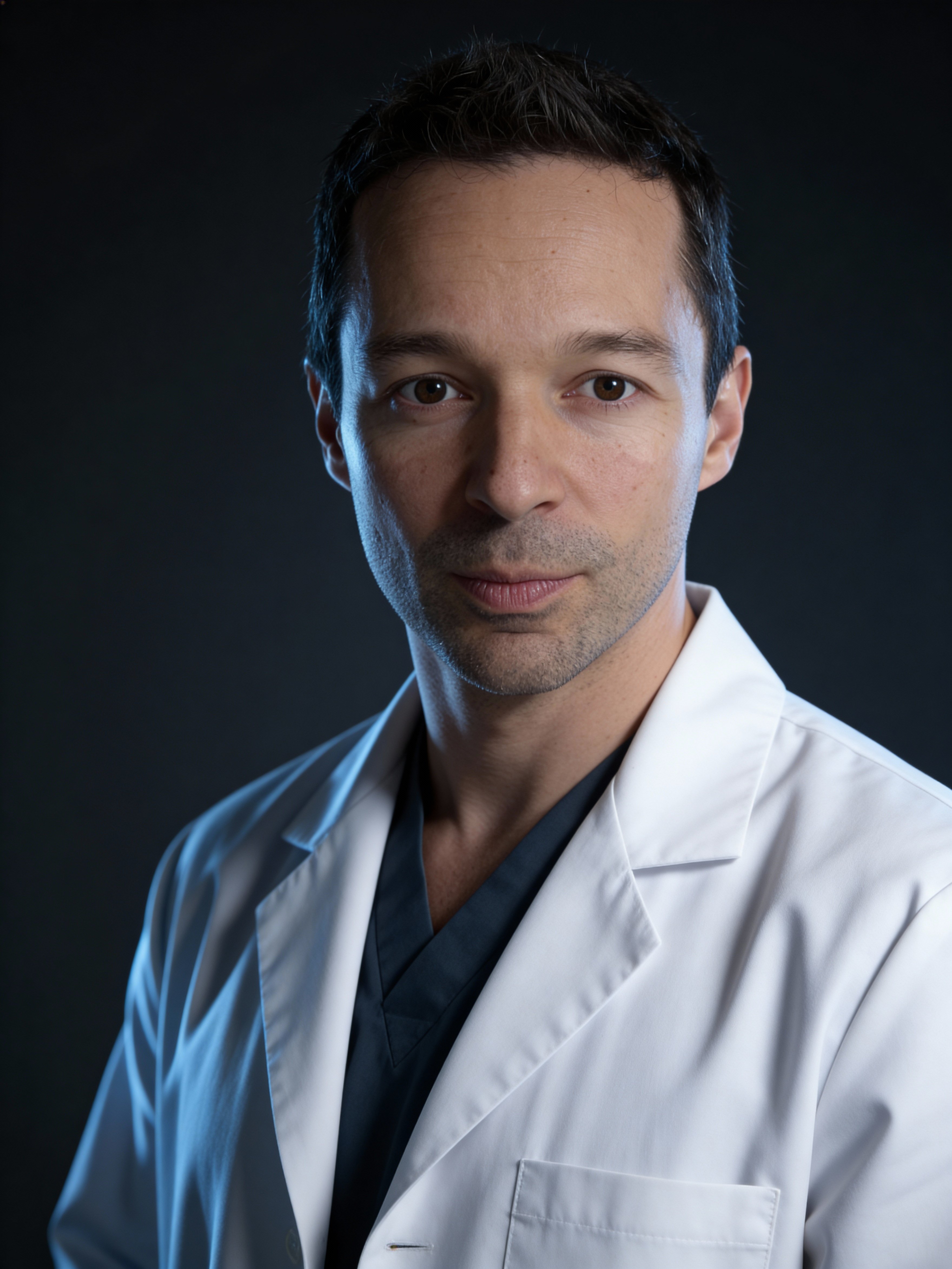 Ejemplo: headshot de profesional de salud en estudio