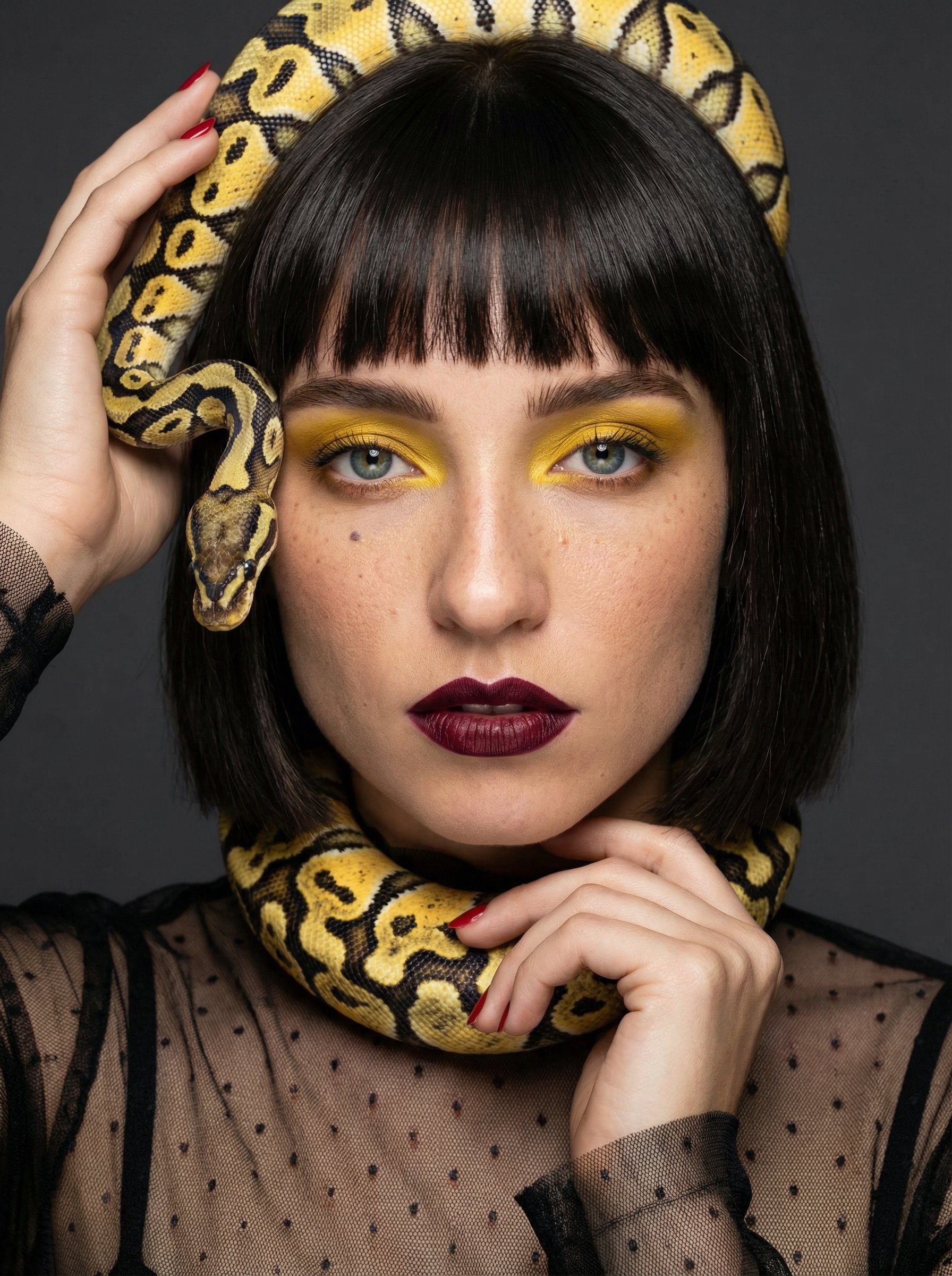 Ejemplo: retrato fantasy couture con serpiente